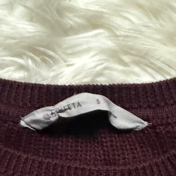 Athleta Merino Wool Long Sleeve Tunic Side Slit Sweater Top Burgundy Red Small - Picture 8 of 12